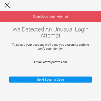 Suspicious Login Attempt Dialog Box or Screen