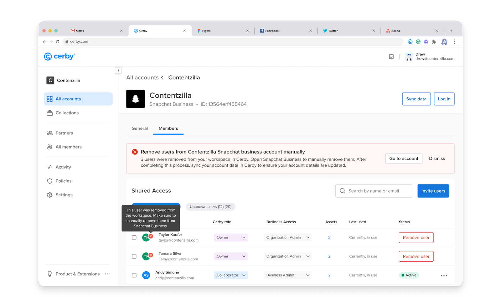 Figure 1. Flagged Accounts in the Members Tab